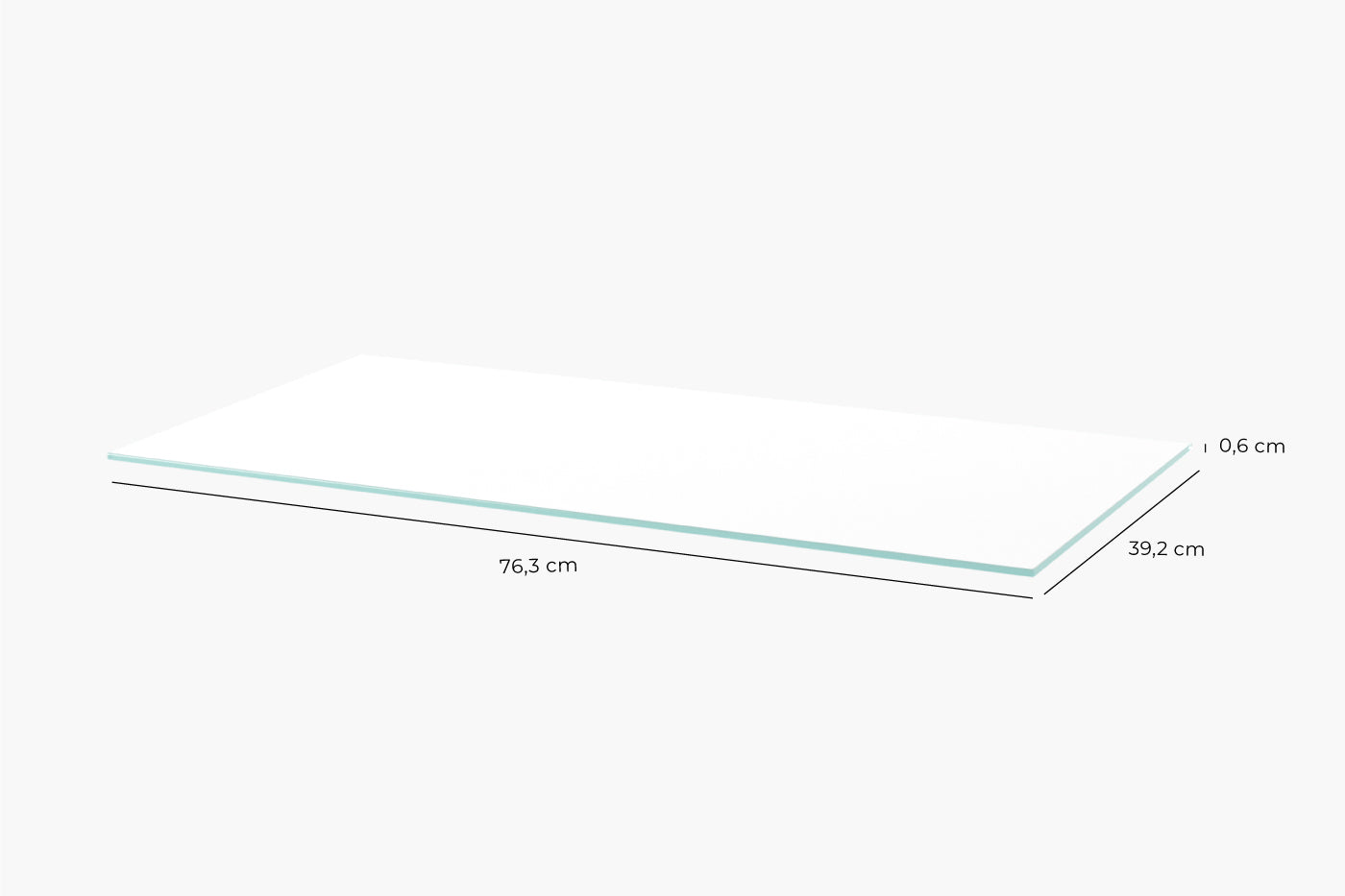 Eine Glasplatte für das 2er Kallax Regal mit entsprechenden Maßangaben.
