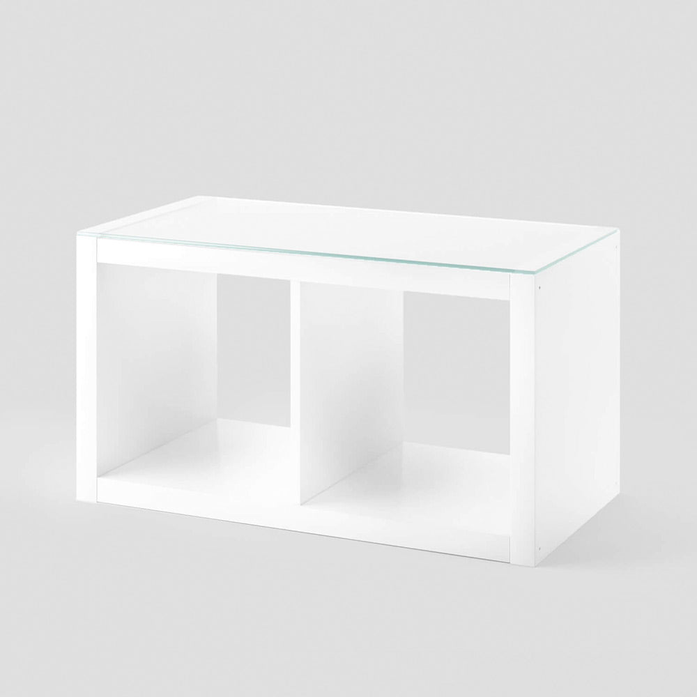 Kallax Deckplatte aus Glas für 2er Kallax Regal.