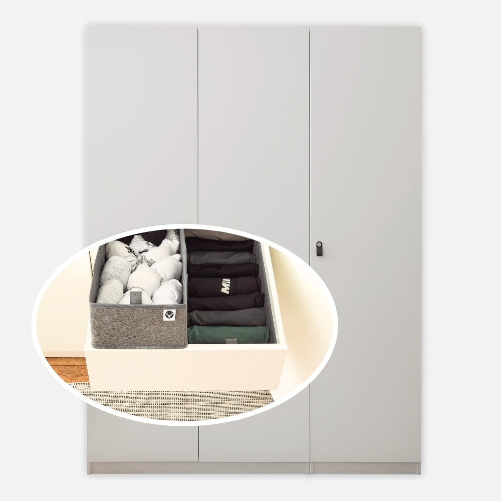 Passgenaue Schubladenorganizer für eine 50 cm breite Pax Schublade.