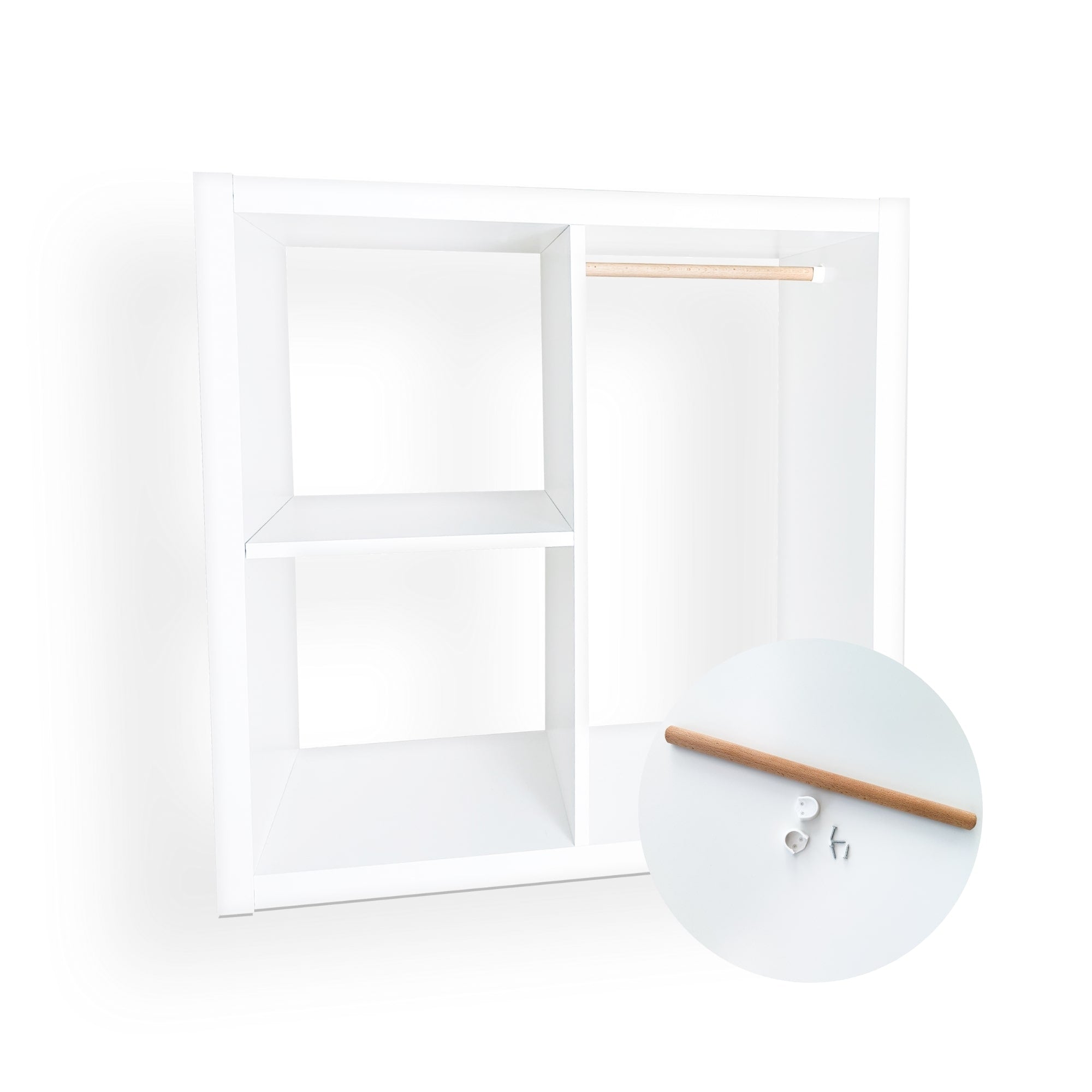 Kallax Kleiderstange für Kinderkleidung im Kallax Regal.