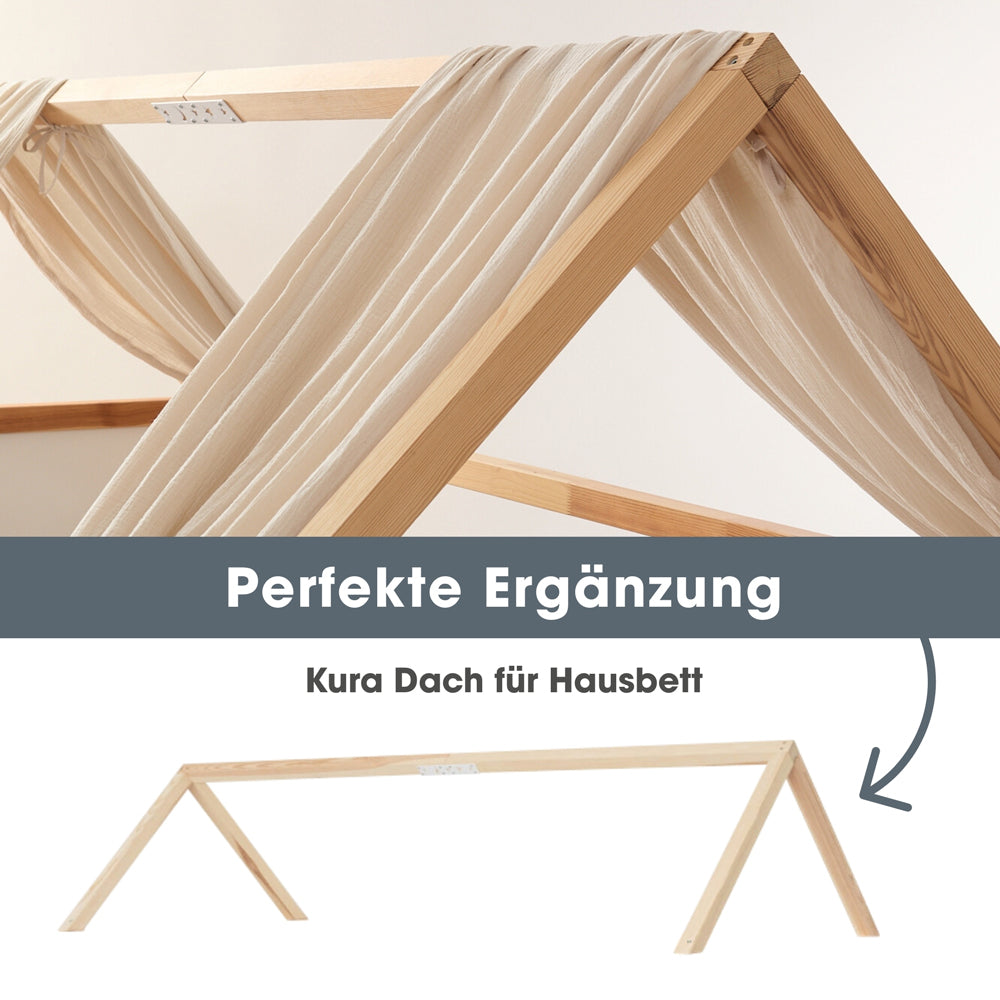 Kura Baldachin in Kombination mit Kura Dach fürs Hausbett.