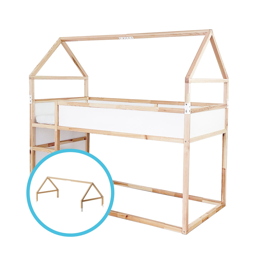 Kura Bett mit Dach und Erhöhung.