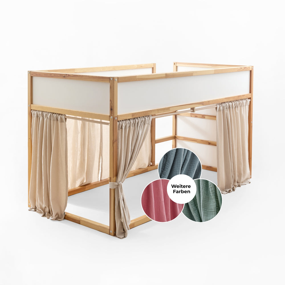 Kura Vorhang aus Musselin in 3 verschiedenen Farben.