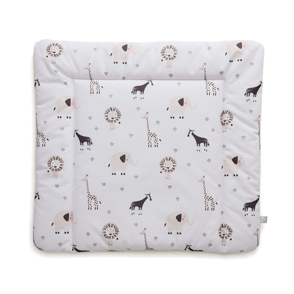 Wickelauflage mit Safari-Tieren.