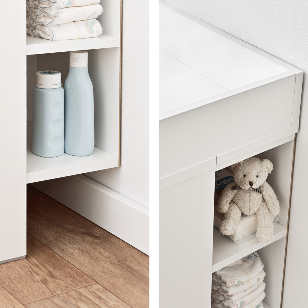 Stauraumregal für Malm Wickelkommode.