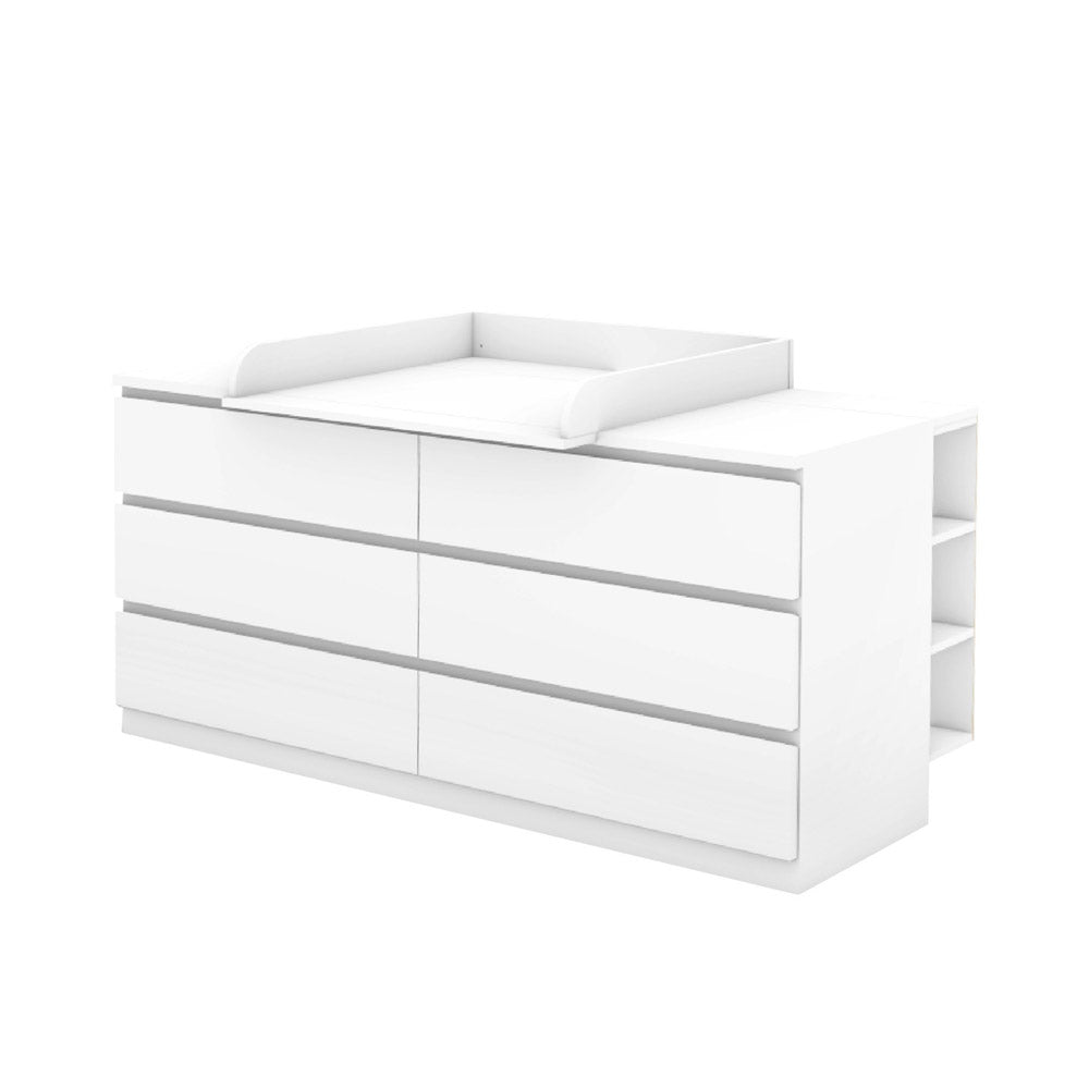 Große Malm Wickelkommode mit Wickelaufsatz und Staurumregal.