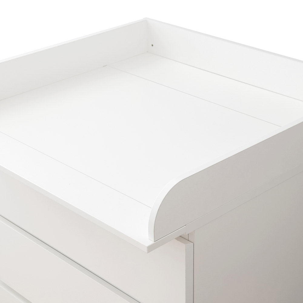 Detailansicht vom Wickelaufsatz Malm in Weiß.