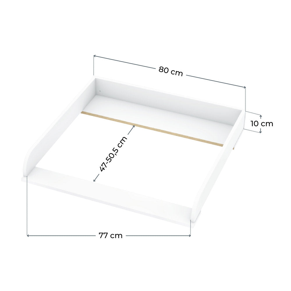 Wickelaufsatz Malm mit entsprechenden Maßangaben.