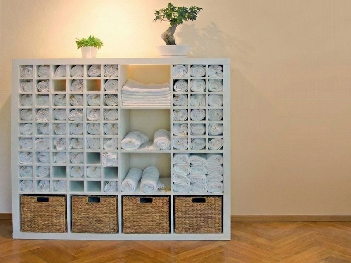 Ikea Kallax als Handtuch-Regal