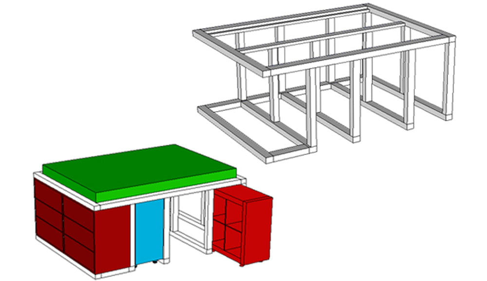 Ikea Bett mit Unterbauschrank Zeichnung