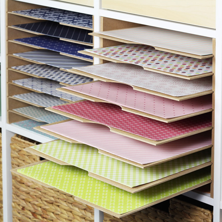 scrapbook papier aufbewahrung IKEA Kallax Scrapbook-Einsatz: für Bastelpapiere