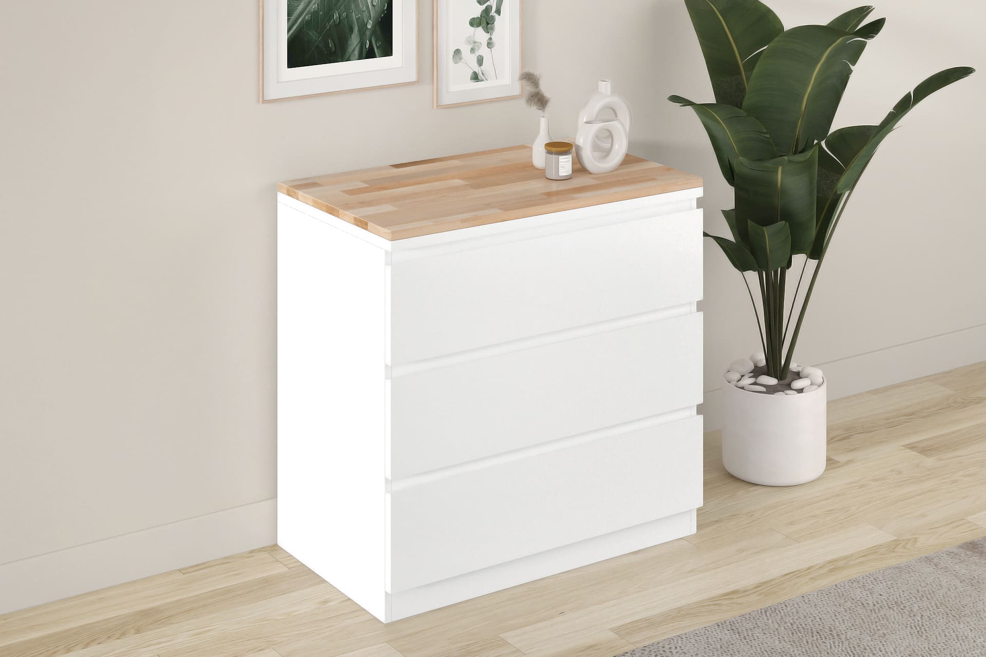 IKEA Malm Kommode mit Holzplatte