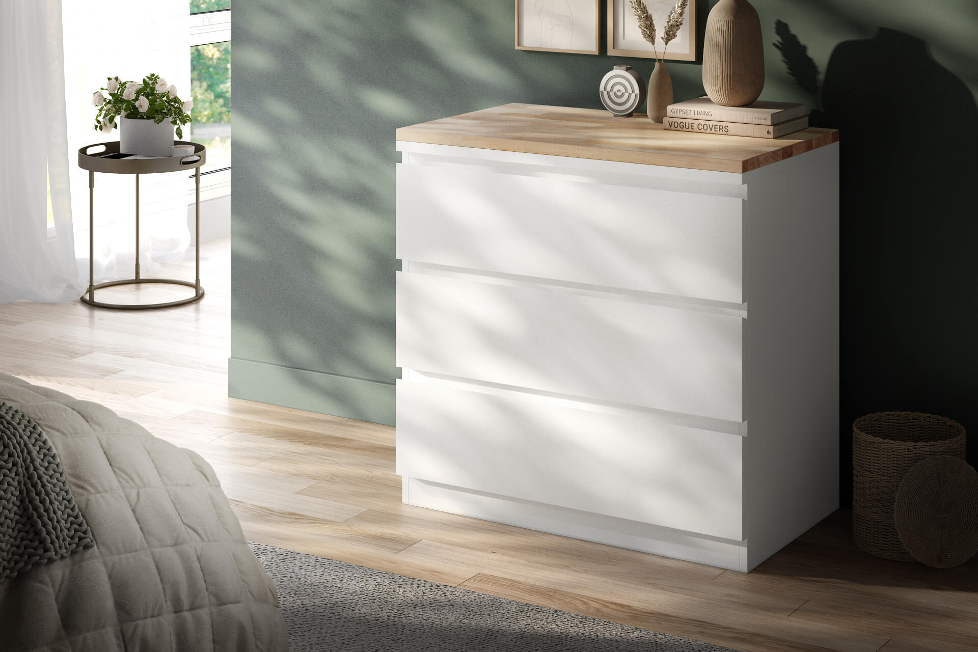 IKEA Malm Kommode mit Holzplatte