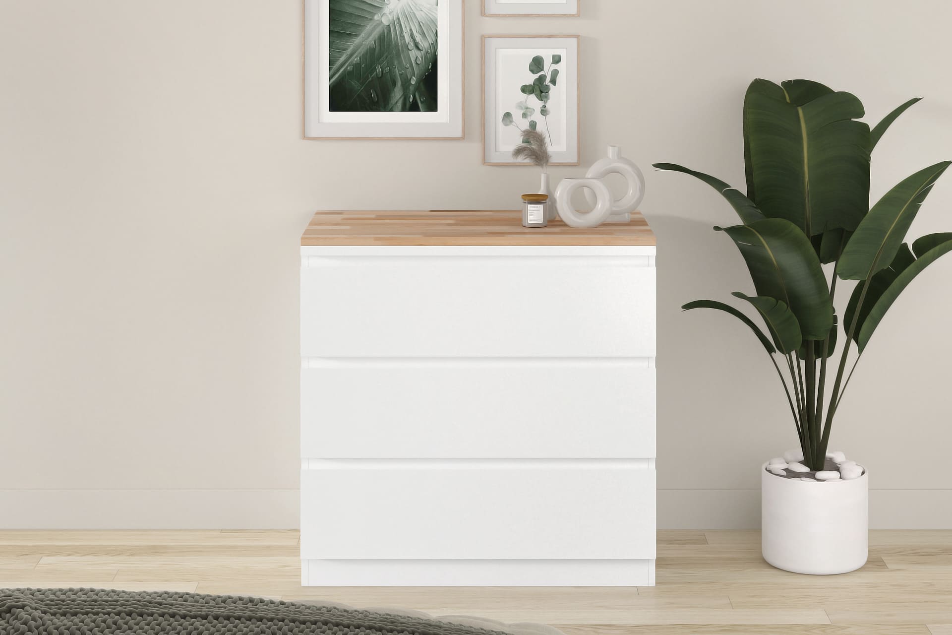 IKEA Malm Kommode mit Holzplatte