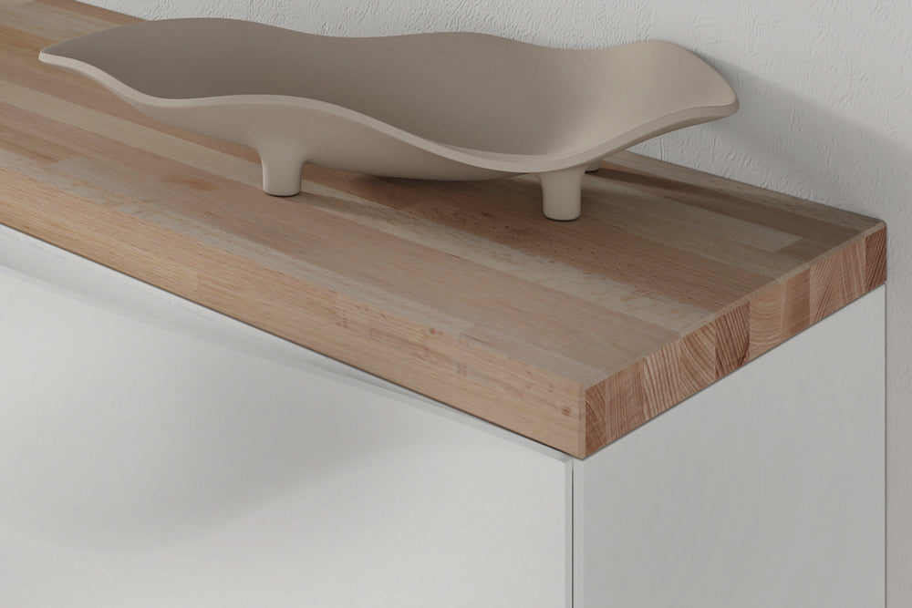 Passgenaue IKEA Trones Holzplatte für 2 Schuhschränke