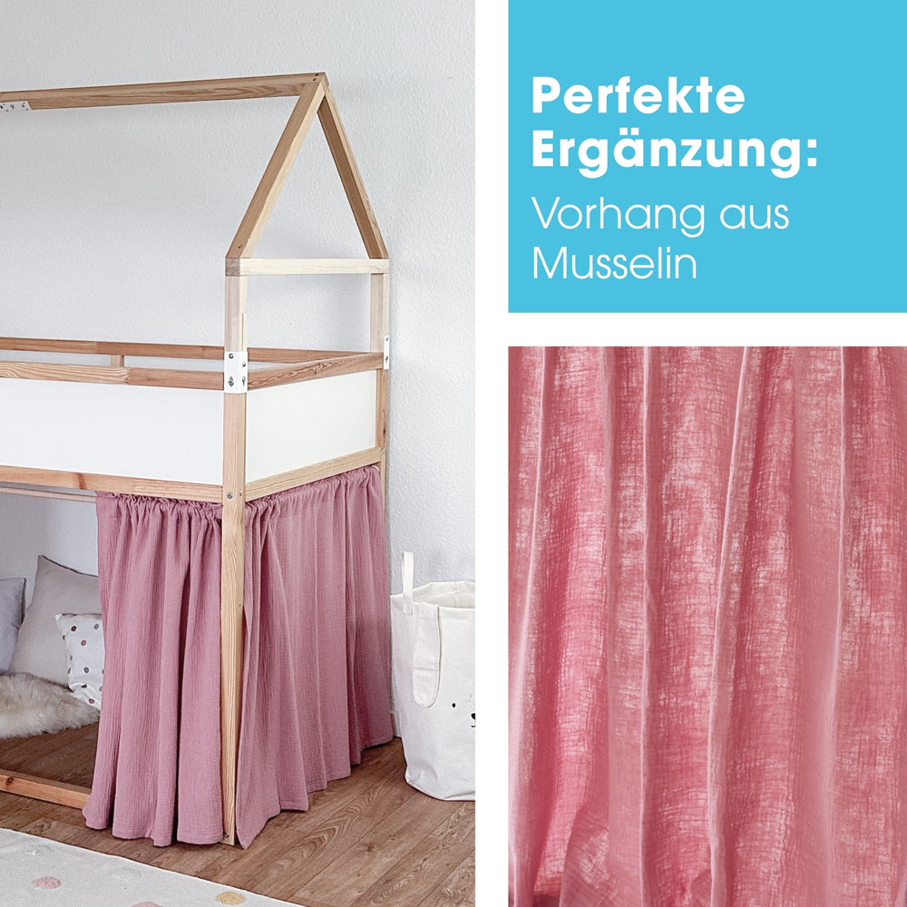 Produktempfehlung der Kura Vorhänge aus Musselin für das Kura Bett.