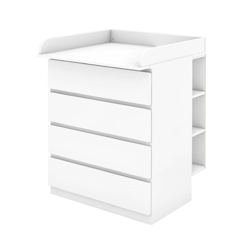 Wickelaufsatz Malm 4er mit passendem Stauraumregal.