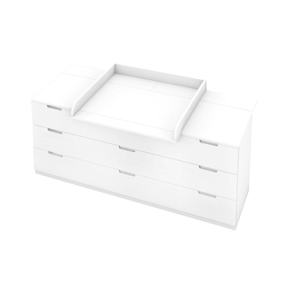 Nordli Wickelkommode mit passendem Wickelaufsatz und 160 cm Breite.