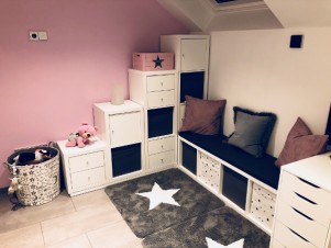 Die ultimative Kinderzimmer Eck-Kombination aus Ikea Kallax Regalen